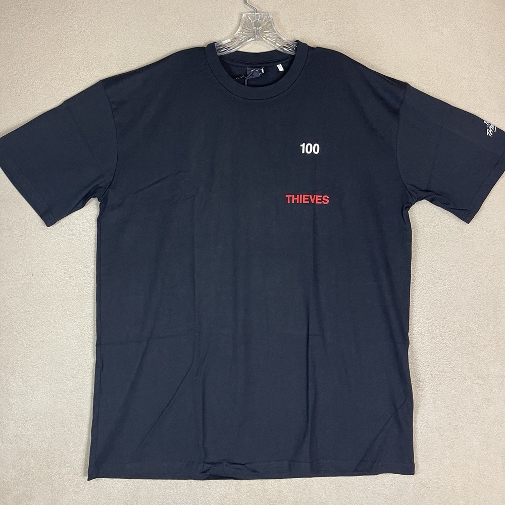 100 Thieves Tee Mens 2XL Black Numbers Collection Short Sleeve Crew Neck T-Shirt